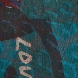 Pre Owned Louis Vuitton Multicolor Leopard Print Cashmere & Silk Scarf