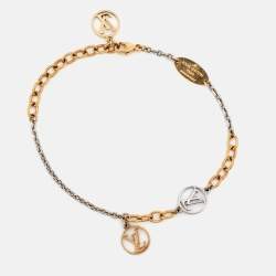 Pre Owned Louis Vuitton Logo Mania Two Tone Bracelet