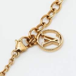 Pre Owned Louis Vuitton Flower Full Gold Tone Station Bracelet