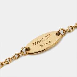 Pre Owned Louis Vuitton Flower Full Gold Tone Station Bracelet