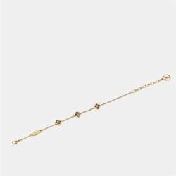 Pre Owned Louis Vuitton Flower Full Gold Tone Station Bracelet