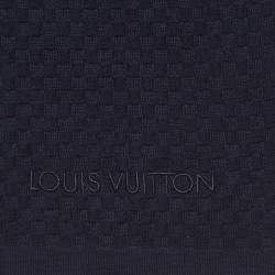 Louis Vuitton Navy Blue Damier  Patterned Cotton Blend Stole 