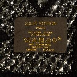 Pre Owned Louis Vuitton Black Logomania Shine Wool Scarf