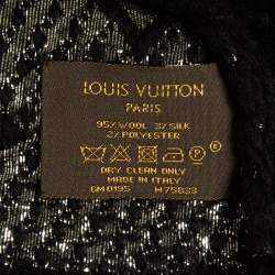 Pre Owned Louis Vuitton Black Logomania Shine Wool Scarf