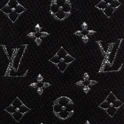 Pre Owned Louis Vuitton Black Logomania Shine Wool Scarf