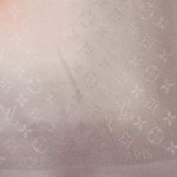 Pre Owned Louis Vuitton Pink Blurrygram Monogram Wool Blend Scarf 