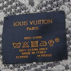 Louis Vuitton Grey Monogram Jacquard Wool Classic Scarf