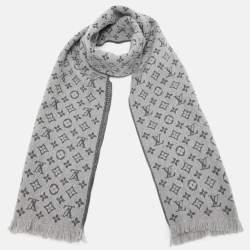 Louis Vuitton Grey Monogram Jacquard Wool Classic Scarf