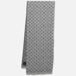 Louis Vuitton Grey Monogram Jacquard Wool Classic Scarf