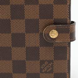 Pre Owned Louis Vuitton Damier Ebene Canvas Ring Agenda Cover