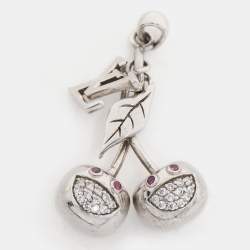 Louis Vuitton 925 Silver/Pink Crystals Cherry Blossom Bag Charm