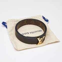 Louis Vuitton Black Monogram Canvas and Leather LV Initiales  Reversible Belt 70CM