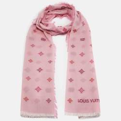 Louis Vuitton Pink LV Monogram Embroidered Cotton Stole