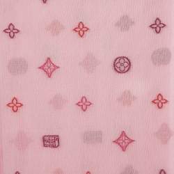 Louis Vuitton Pink LV Monogram Embroidered Cotton Stole