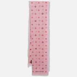 Louis Vuitton Pink LV Monogram Embroidered Cotton Stole