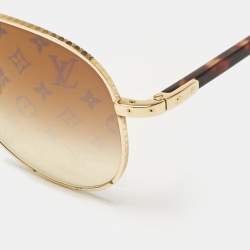 Louis Vuitton Gold/Brown Gradient Z0164U Conspiration Pilote Aviator Sunglasses
