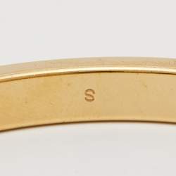 Pre Owned Louis Vuitton Gimme A Clue Red Leather Inlay Gold Tone Bangle Bracelet S