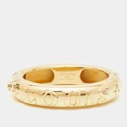 Louis Vuitton Family Debossed Signature Gold Tone Bracelet