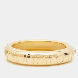 Louis Vuitton Family Debossed Signature Gold Tone Bracelet