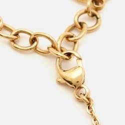 Pre Owned Louis Vuitton  Lady Lucky Key Supple Crystal Gold Tone Bracelet