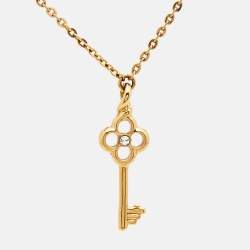 Pre Owned Louis Vuitton  Lady Lucky Key Supple Crystal Gold Tone Bracelet