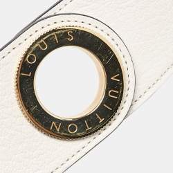 Pre Owned Louis Vuitton White Taurillon Leather Sun Tulle Charade Belt 75 CM