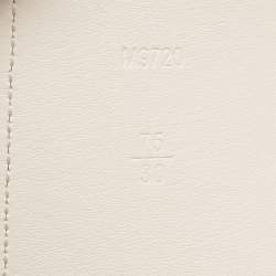 Pre Owned Louis Vuitton White Taurillon Leather Sun Tulle Charade Belt 75 CM