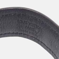 Pre Owned Louis Vuitton Heartbeat Chapman Brothers Flower Bron Ankle Monogram Leather Silver Tone Bracelet