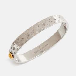 Louis Vuitton Nanogram Two Tone Cuff Bracelet S