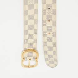 Pre Owned Louis Vuitton Damier Azur Canvas Mini Belt 90CM