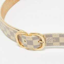 Pre Owned Louis Vuitton Damier Azur Canvas Mini Belt 90CM