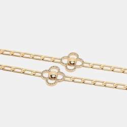 Pre Owned Louis Vuitton Gold Tone Flower Power Sautoir Chain Necklace