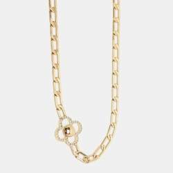 Pre Owned Louis Vuitton Gold Tone Flower Power Sautoir Chain Necklace
