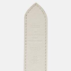 Pre Owned Louis Vuitton White Monogram Canvas LV Edge Reversible Belt 90CM