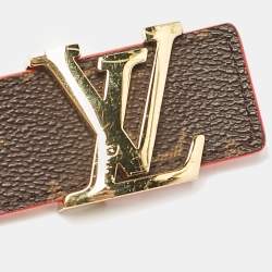 Pre Owned Louis Vuitton Red Monogram Canvas LV Initiales Reversible Belt 80CM