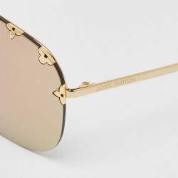 Louis Vuitton Black/Gold Tone Mirrored Rain Z2377E Shield Sunglasses