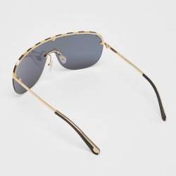 Louis Vuitton Black/Gold Tone Mirrored Rain Z2377E Shield Sunglasses