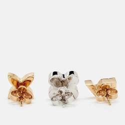 مملوكة مسبقًا Louis Vuitton Love Letters Crystals Two Tone Set of 3 Earrings