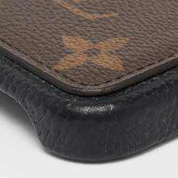 Pre Owned Louis Vuitton Black Leather and Monogram Canvas iPhone 12/12 Pro Case