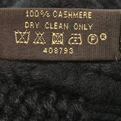 Pre Owned Louis Vuitton Black Wool Damier Knit Beanie