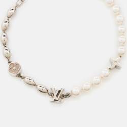 Pre Owned Louis Vuitton Pearls Fusion Silver Tone Bracelet