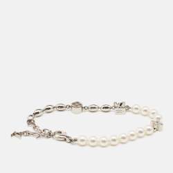 Pre Owned Louis Vuitton Pearls Fusion Silver Tone Bracelet