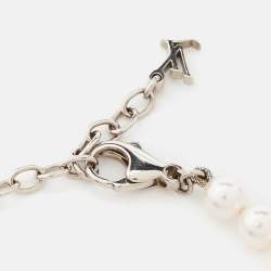 Pre Owned Louis Vuitton Pearls Fusion Silver Tone Bracelet