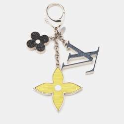 Louis Vuitton Fleur d'Epi Silver Tone Bag Charm Tri-Color Key Chain