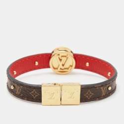مملوكة مسبقًا Louis Vuitton LV Monogram Circle Gold Tone Reversible Bracelet