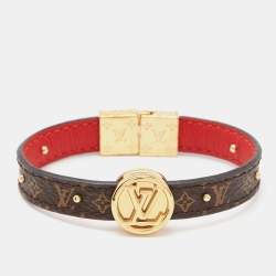 مملوكة مسبقًا Louis Vuitton LV Monogram Circle Gold Tone Reversible Bracelet