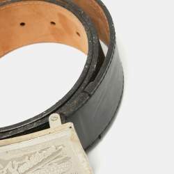Louis Vuitton Black Leather Travelling Requisites Belt 95 CM