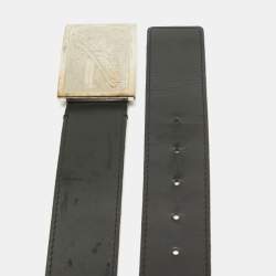 Louis Vuitton Black Leather Travelling Requisites Belt 95 CM