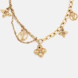 Pre Owned Louis Vuitton Blooming Supple Gold Tone Charm Bracelet