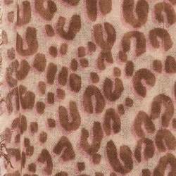 Pre Owned Louis Vuitton X Stephen Sprouse Pink/Brown Leopard Graffiti Print Cashmere & Silk Scarf